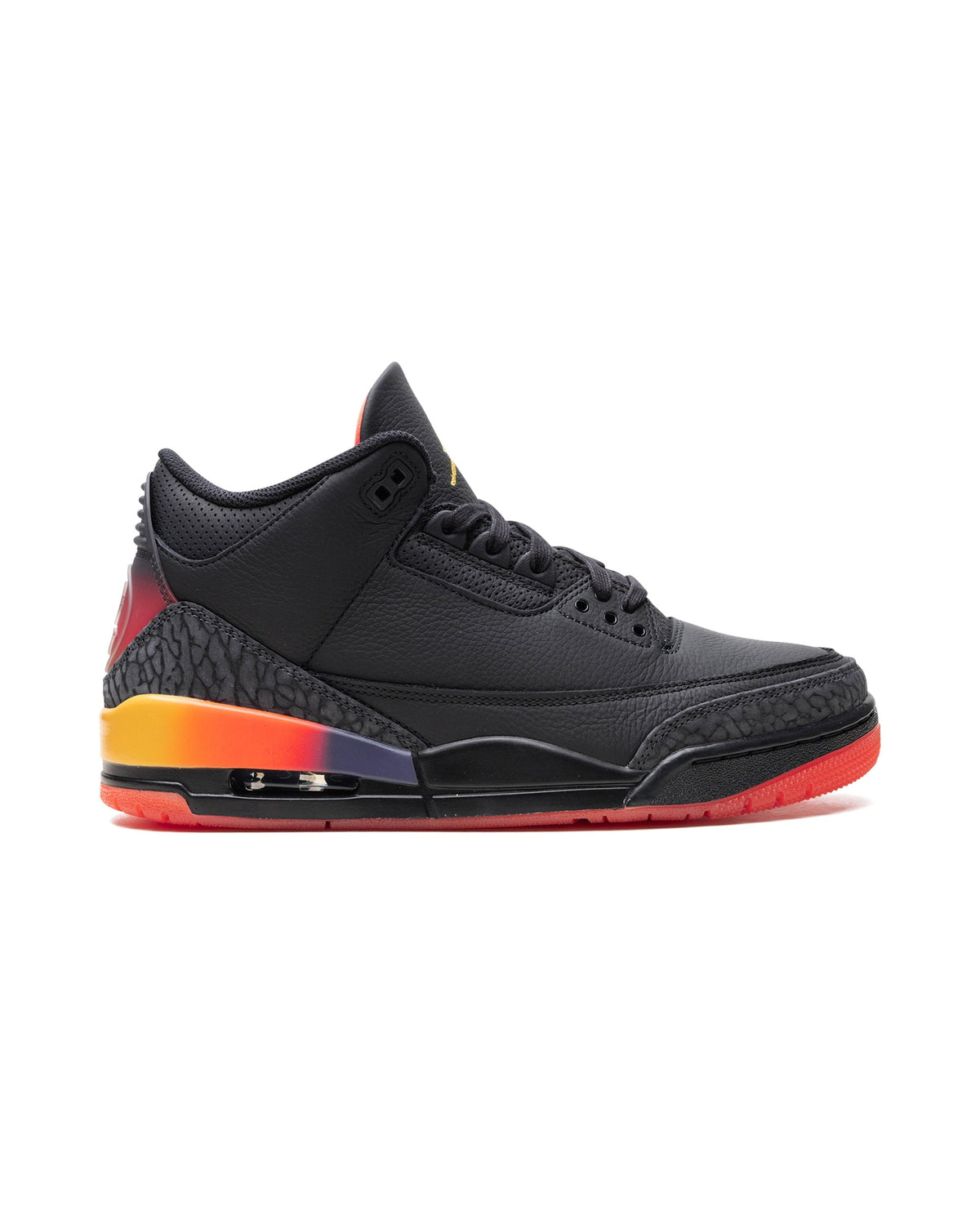 Jordan 3 Retro J Balvin Rio på hvit bakgrunn, peker mot høyre